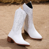Noelle | Fußgewölbestütze Orthopädisch Cowboy-Stiefel in Weiß