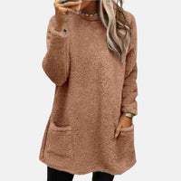 Johanna | Eleganter Damen Pullover in Midilänge in Braun
