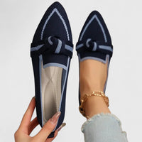 Petra | Damen Ballerinas Spitze Zehenpartie Flach – Spitze Ballerinas Elegant 2026 in Dunkelblau