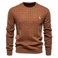 Falkner | Strickmodern Herrenpullover in Braun