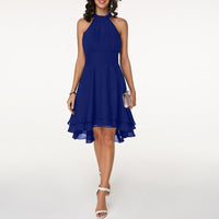 Ashley | Damen Abend Halter Kleid | Mini in Blau