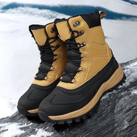Herren High-Top-Schneestiefel mit Schnürung in Senfgelb