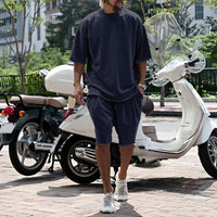 Draxen™-Set aus Premium-Strick mit Oversize-Passform und Streetwear-Style in Dunkelblau