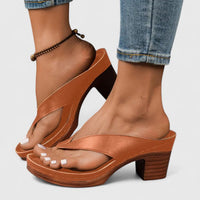 Paige | Blockabsatz Plateau Sandalen in Braun