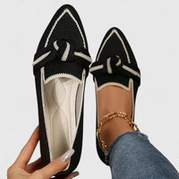 Petra | Damen Ballerinas Spitze Zehenpartie Flach – Spitze Ballerinas Elegant 2026 in Schwarz