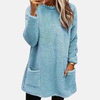 Johanna | Eleganter Damen Pullover in Midilänge in Blau