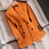 Bella Plaid Blazer in Orange