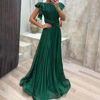 Mud™ - Elegantes Plissiertes Abendkleid in Grün