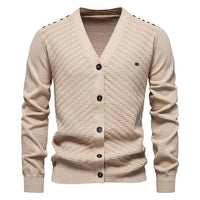 Schneider | Warmer Herren Cardigan mit V-Ausschnitt in Khaki