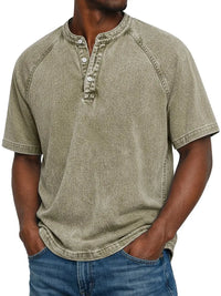 Mex | Vintage Herrenhemd mit Knopfleiste in Khaki