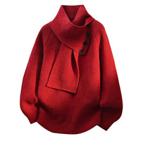Aurelia Scarf-Neck Knit in Rot