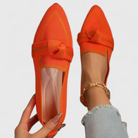 Petra | Damen Ballerinas Spitze Zehenpartie Flach – Spitze Ballerinas Elegant 2026 in Orange