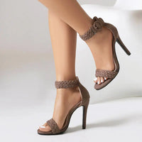 Sienna | Knöchelriemen Gepolstert Sandalen in Mocha