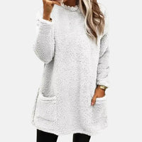 Johanna | Eleganter Damen Pullover in Midilänge in Weiß