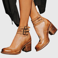 Damen Sandalen Riemen Blockabsatz Alltag in Hellbraun