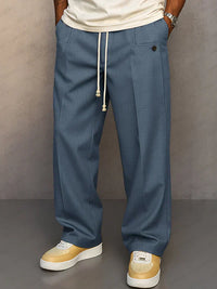 Victor | Elegante Herrenhose mit verstellbarem Tunnelzug in Blau