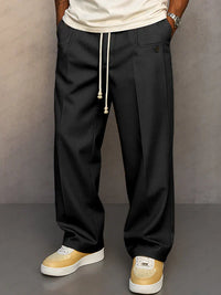 Victor | Elegante Herrenhose mit verstellbarem Tunnelzug in Schwarz
