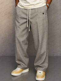 Victor | Elegante Herrenhose mit verstellbarem Tunnelzug in Hellgrau