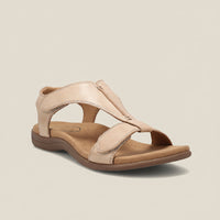 Damen Sandalen Klettverschluss Alltag in Beige