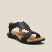 Damen Sandalen Klettverschluss Alltag in Schwarz