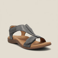 Damen Sandalen Klettverschluss Alltag in Grau
