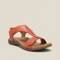 Damen Sandalen Klettverschluss Alltag in Orange