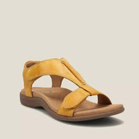 Damen Sandalen Klettverschluss Alltag in Gelb
