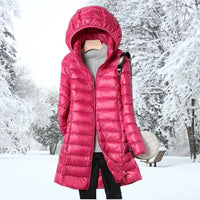 Mina | Ultraleichte Daunenwinterjacke in Fuchsia