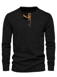 Easton™ | Klassisches Herren-Langarmshirt in Schwarz