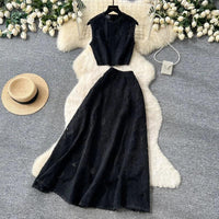 Alessa™ Set aus Floralbesticktem Tüll mit Zarter Eleganz in Schwarz