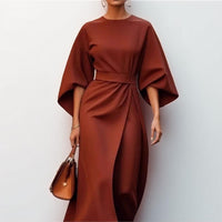 Katrina | Maxikleid mit Kimonoärmeln in Braun