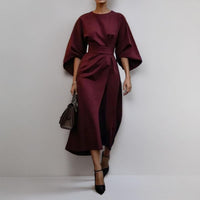 Katrina | Maxikleid mit Kimonoärmeln in Bordeaux