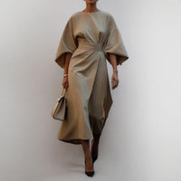 Katrina | Maxikleid mit Kimonoärmeln in Khaki