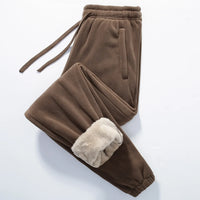 Nordic Fleece-Lined Joggers in Braun