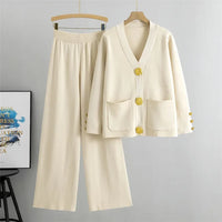 Altesse™ Set Mit Goldenen Knöpfen und Weiter Pantalonhose in Aprikose
