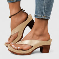 Paige | Blockabsatz Plateau Sandalen in Gold