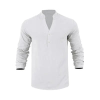 Orvian™ Hemd aus Premium-Leinen mit Minimalistischem Henley-Kragen in Weiß