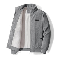 Udo | Cordjacke mit Fleecefutter in Grau