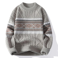 Erik | Strickpullover im nordischen Stil für Herren in Kaki