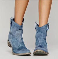 Luisa | Damen Klassiker Western Wildlederstiefel in Blau