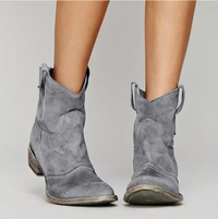 Luisa | Damen Klassiker Western Wildlederstiefel in Grau