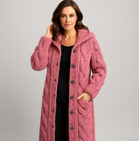 Greta | Stilvoller Strickmantel Damen zeitlos in Rosa