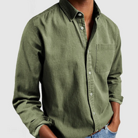 Herren Langarm Bluse in Grün