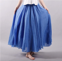 Zinnia | A-Linien Elastischer Bund Rock in Blau