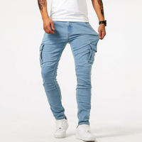 Norman | Herren Cargo Skinny Jeans in Blau