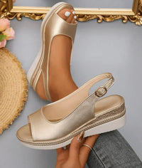 Ange | Elegante orthopädische Sandale für Damen in Gold