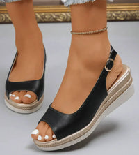 Ange | Elegante orthopädische Sandale für Damen in Schwarz
