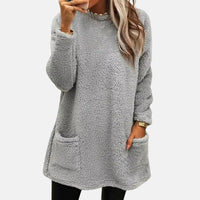 Johanna | Eleganter Damen Pullover in Midilänge in Hellgrau