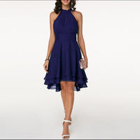 Damen Halter Mini Hochzeitsgast Kleid in Marineblau