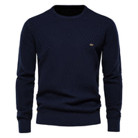 Unifarbener Pullover für Männer - GREG in Marineblau